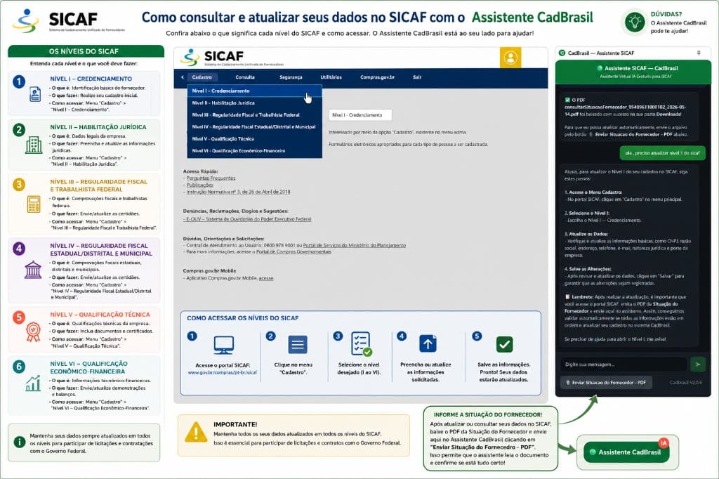 Menu Consulta e Situação do Fornecedor no SICAF