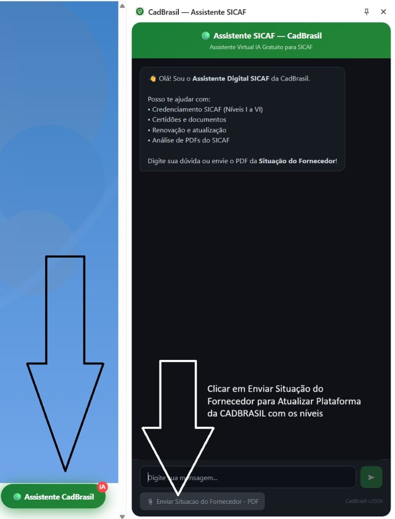 Enviando situacao do fornecedor no Assistente CADBRASIL